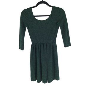 Alice Moon by Mooncollection Dress A Line Mini Low Back Metallic Green Black S